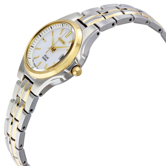 Seiko Solar V187 Quartz Core Silver Dial Lady Watch - Picture 7 of 8